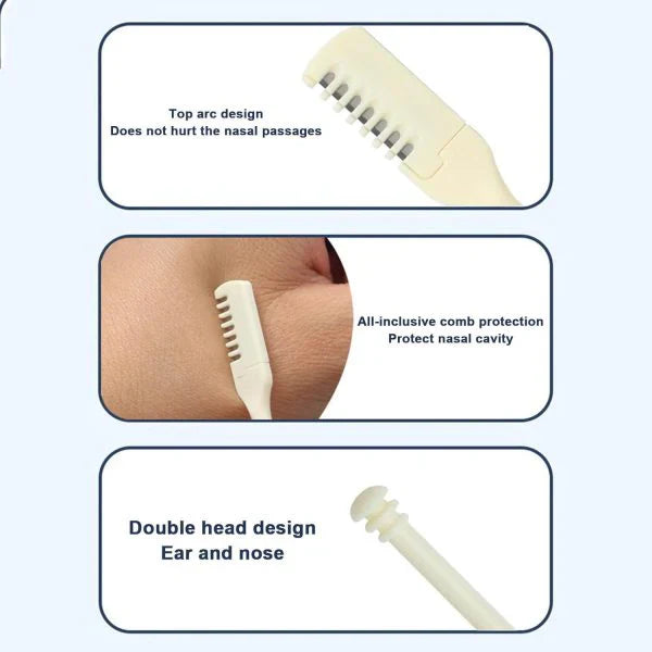 2 Pcs Nose Hair Cutter, 360 Degree Rotating Nose Tweezers