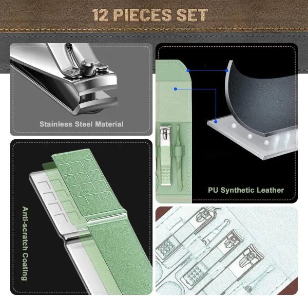 12 Pcs Manicure Pedicure Kit