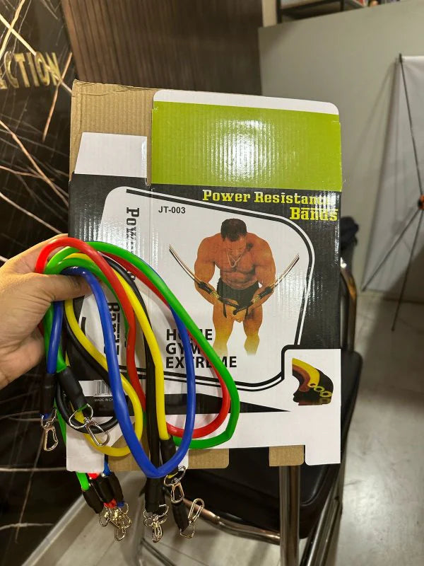11 Piece Power Resistance Band Set Strength Training Yoga Sports Fitness Band