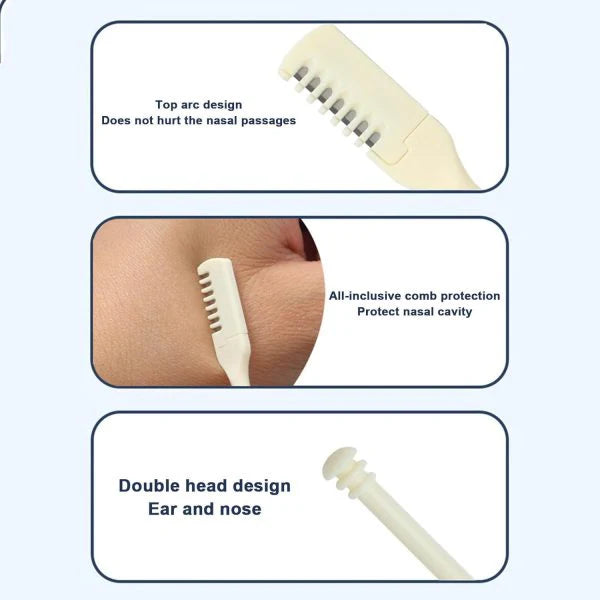 2 Pcs Nose Hair Cutter, 360 Degree Rotating Nose Tweezers