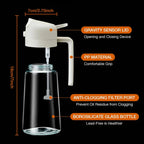 2-in-1 Glass Oil Sprayer & Dispenser – 500ml | Dual-Function Spray & Pour Bottle