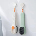 02Pcs Multi-purpose Shoe Brush Soft Bristle Automatic Liquid Long Handle Cleaning Brush Clothes Board Brush Household Cleaning Tools