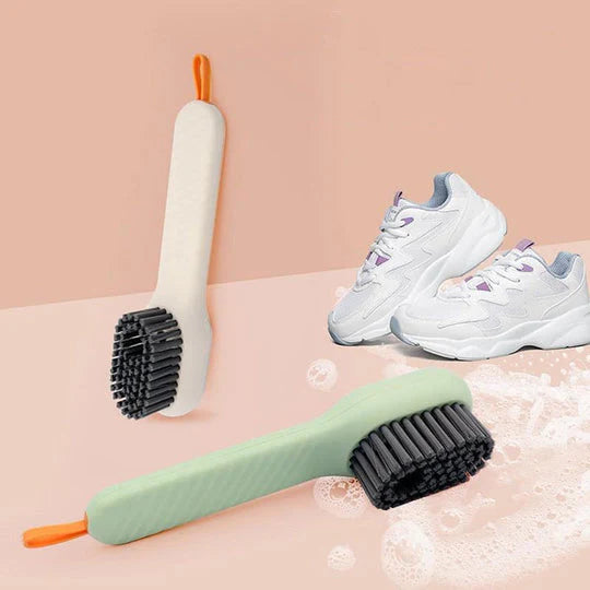 02Pcs Multi-purpose Shoe Brush Soft Bristle Automatic Liquid Long Handle Cleaning Brush Clothes Board Brush Household Cleaning Tools