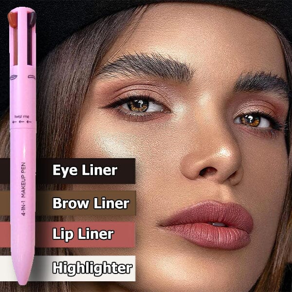 4 In 1 Waterproof Makeup Pen Eyebrow Pencil Long Lasting Easy Lip Color Liner Highlight Lying Silkworm Eyeliner Pen Makeup Tools
