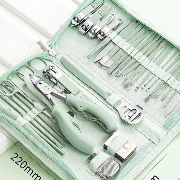 16-in-1 Stainless Steel Manicure & Pedicure Kit – Nail Clippers, Ear Pick & Grooming Set for Home Use