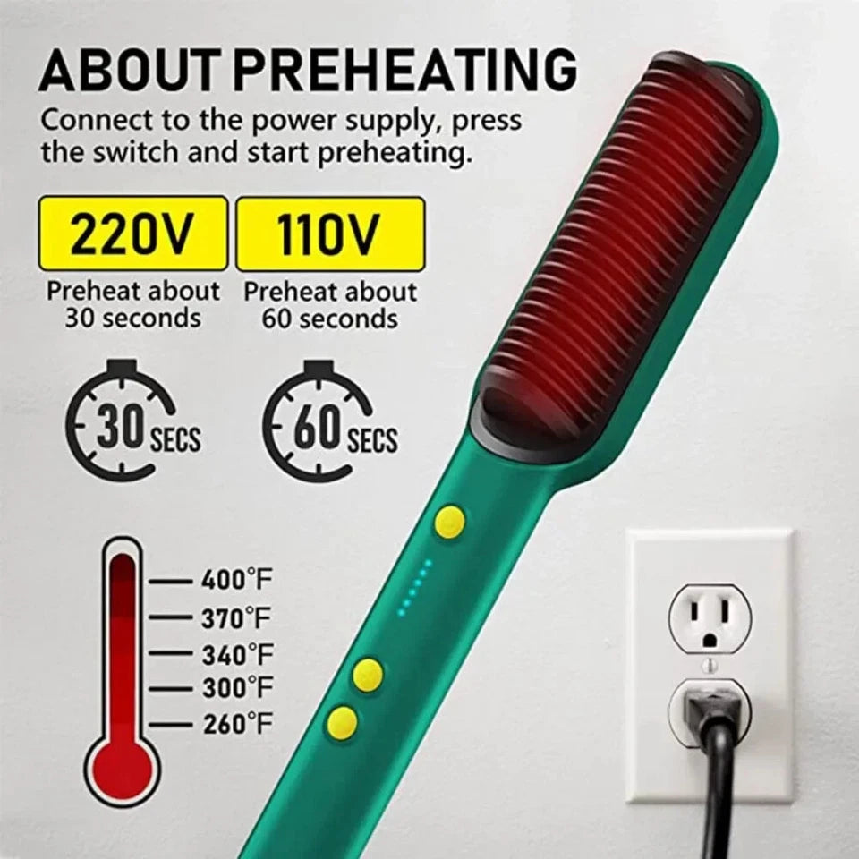 2 in 1 Professional Hair Straightener Comb